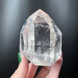 14.32 oz Polished Super Clear Quartz Crystal Point from Brazil